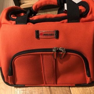 COPY - Handsome, Sturdy bright orange nylon bag,14.5” wide x 9.5” deep, x11” hi…